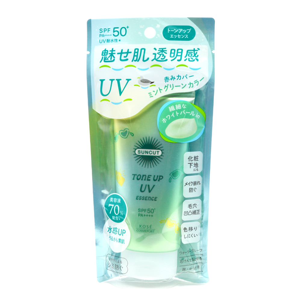 KOSE 코스메틱 포트 선컷 톤업 UV 에센스 민트 그린 SPF50+ PA ++++ 80g