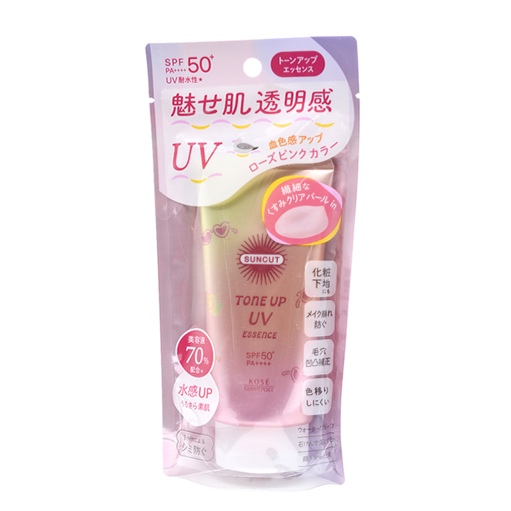 KOSE 코스메틱 포트 선컷 톤업 UV 에센스 로즈핑크 SPF50+ PA ++++ 80g